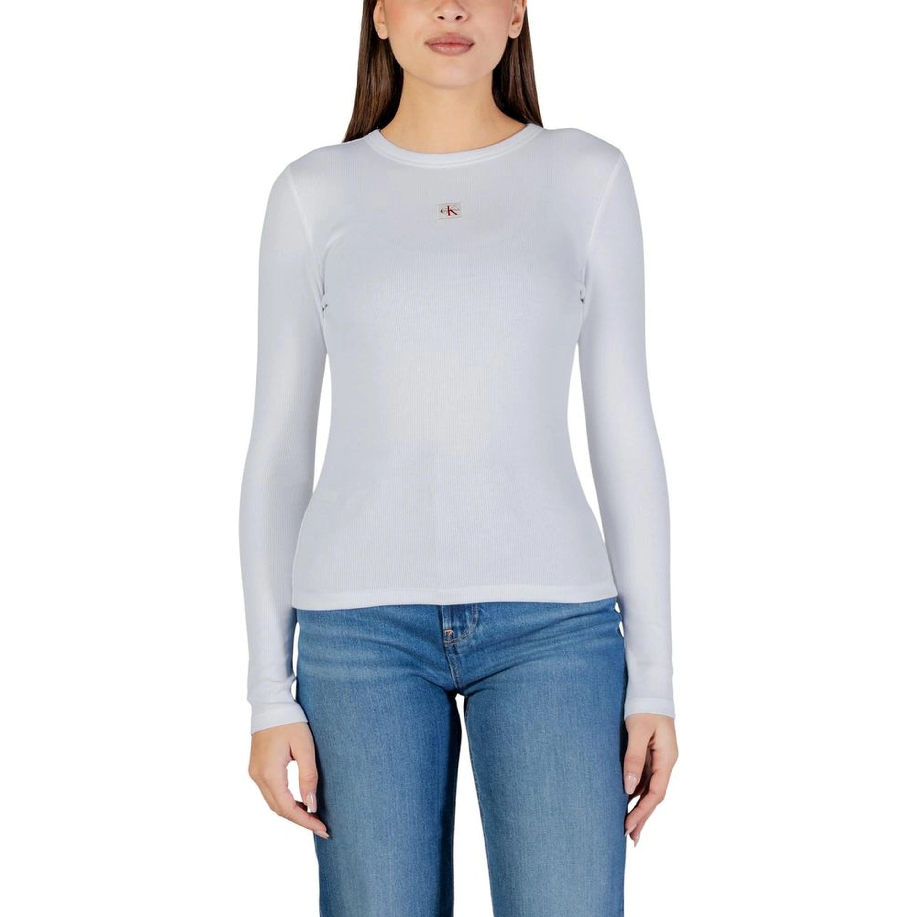 White Cotton Long Sleeve T-Shirt