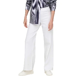 White Cotton Flared Pants