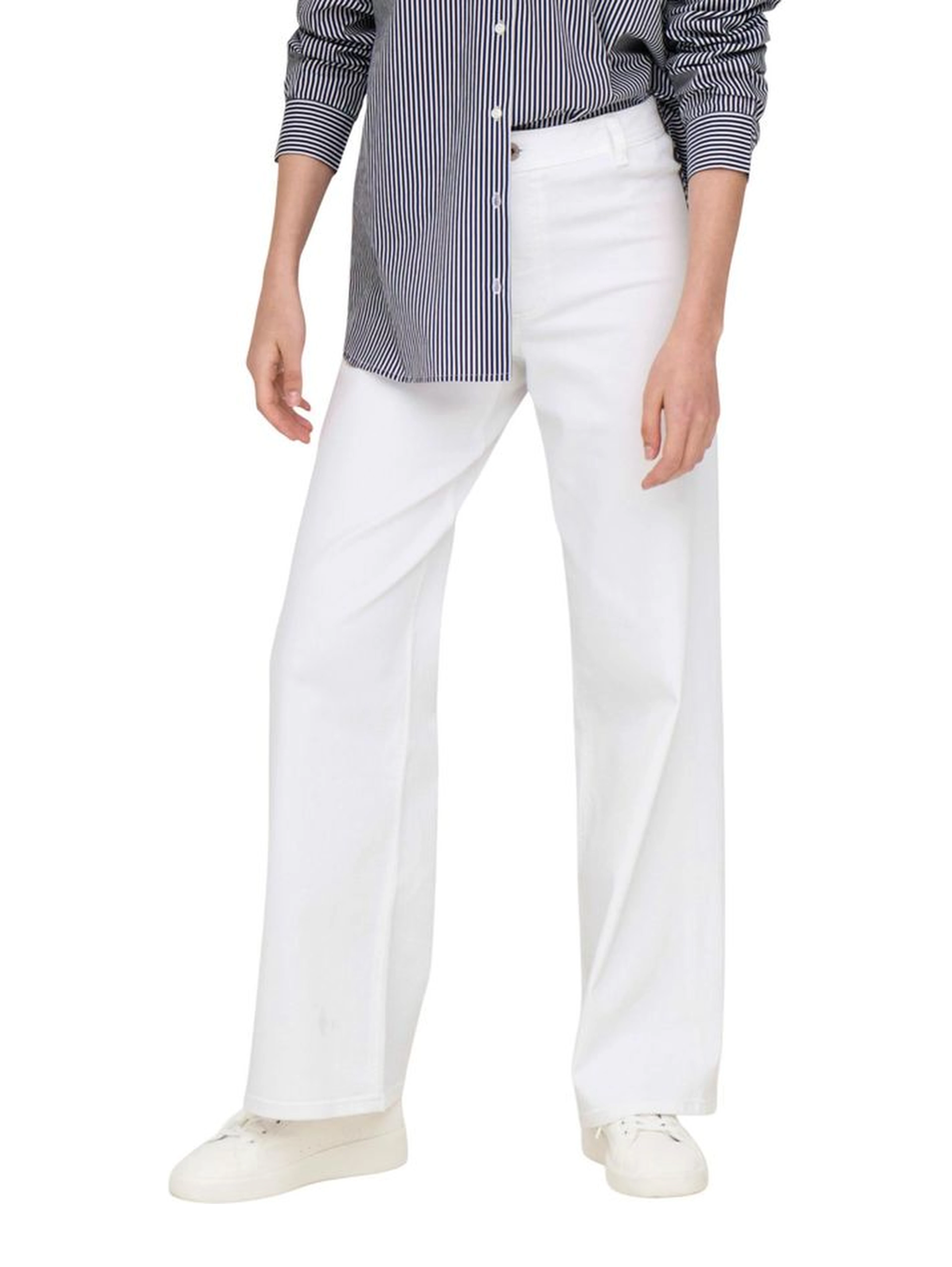 White Cotton Flared Pants