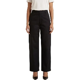Black Cotton Casual Pants