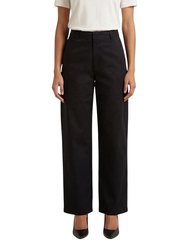 Black Cotton Casual Pants