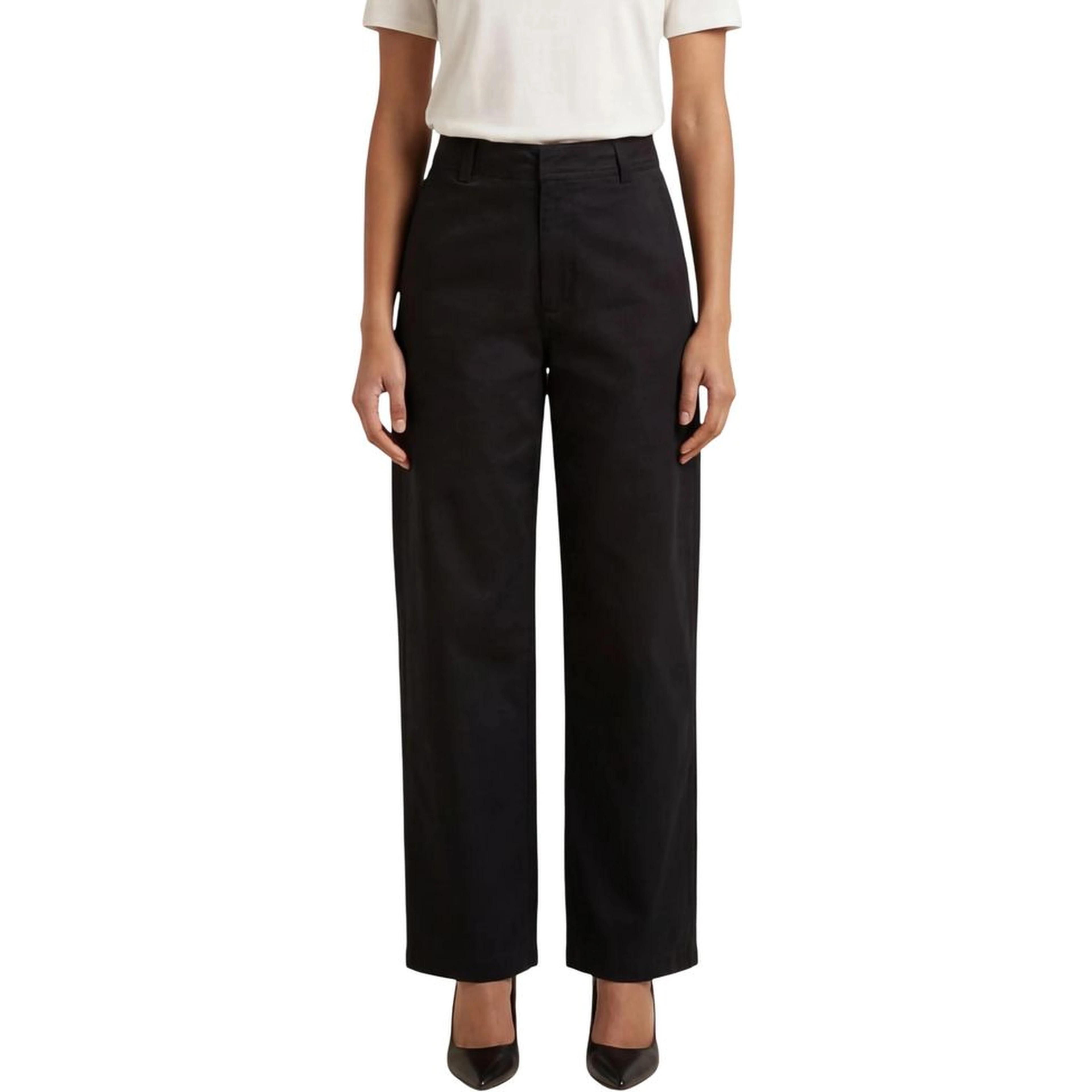 Black Cotton Casual Pants