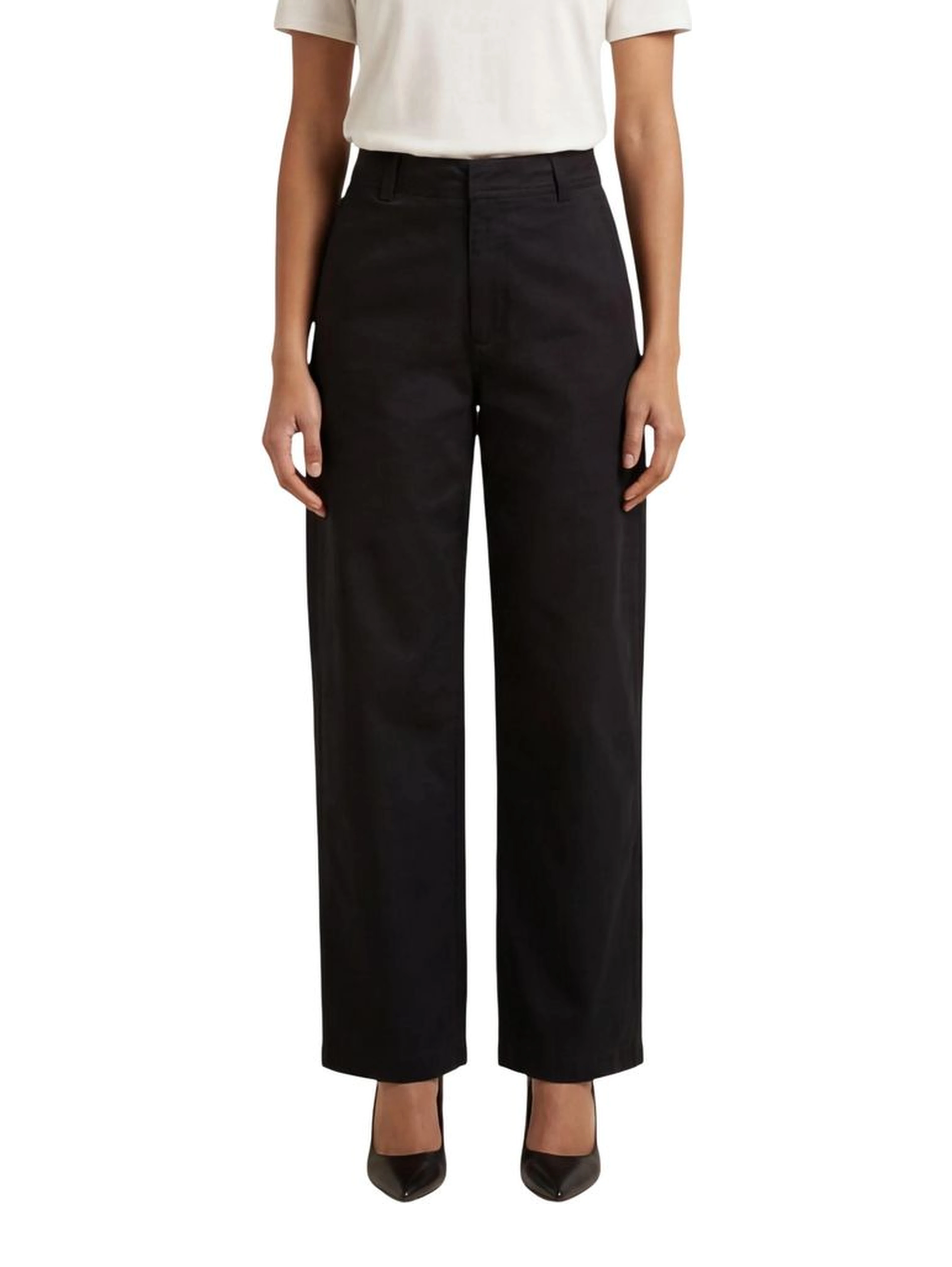 Black Cotton Casual Pants