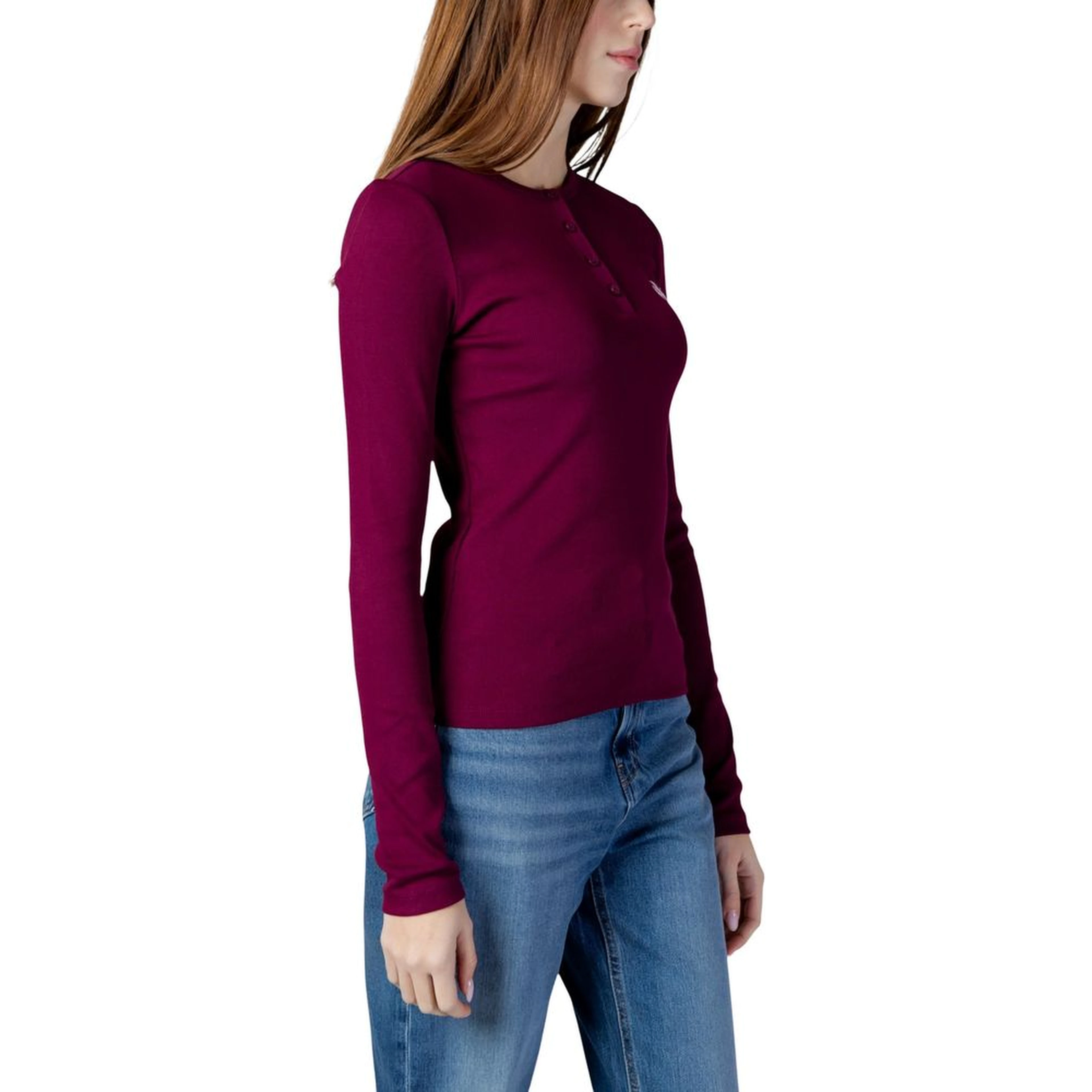 Bordeaux Cotton Long Sleeve T-Shirt