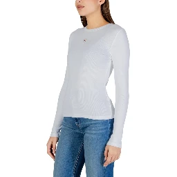 White Cotton Long Sleeve T-Shirt