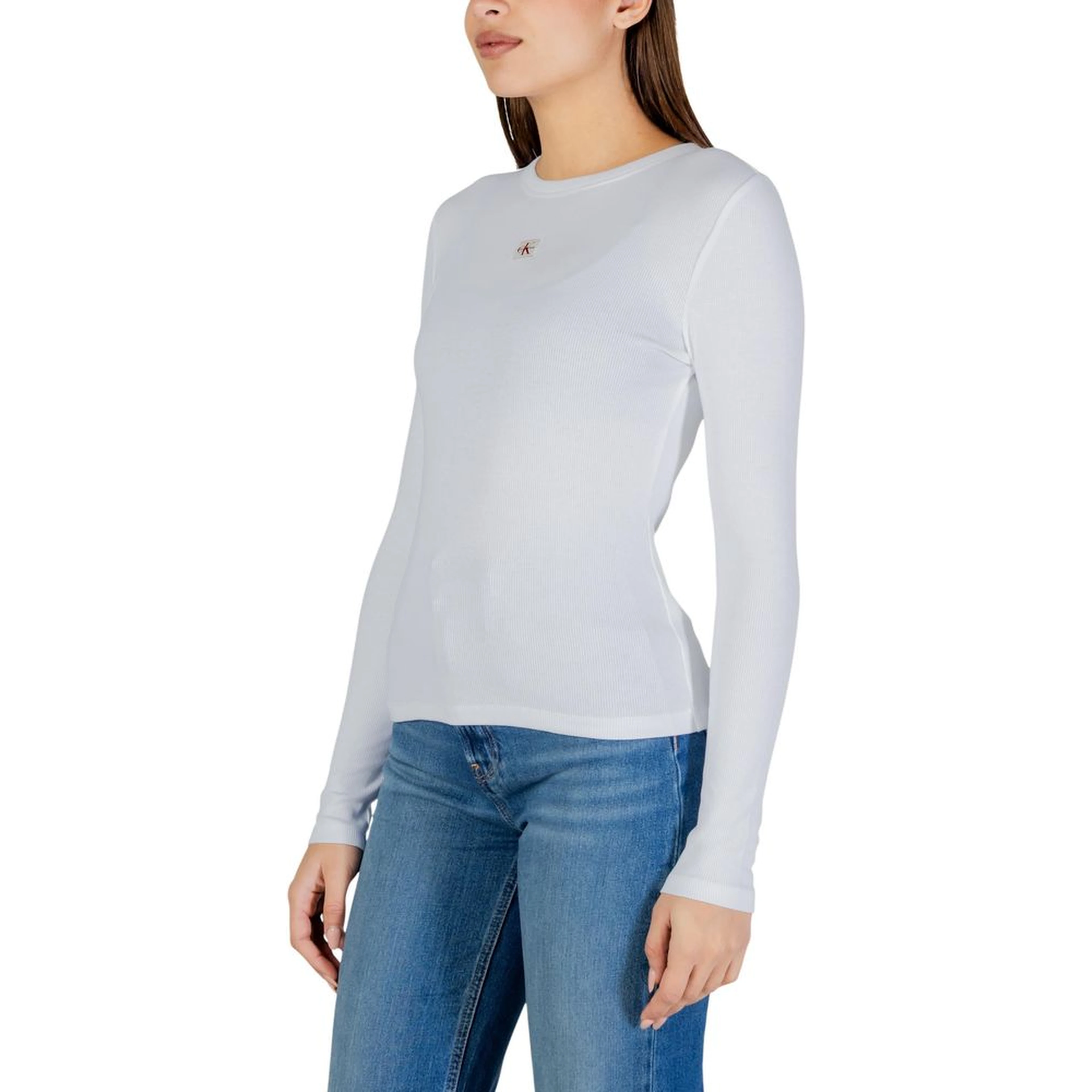 White Cotton Long Sleeve T-Shirt