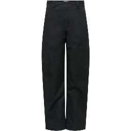 Black Cotton Casual Pants