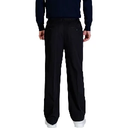 Black Recycled Polyester Casual Pants