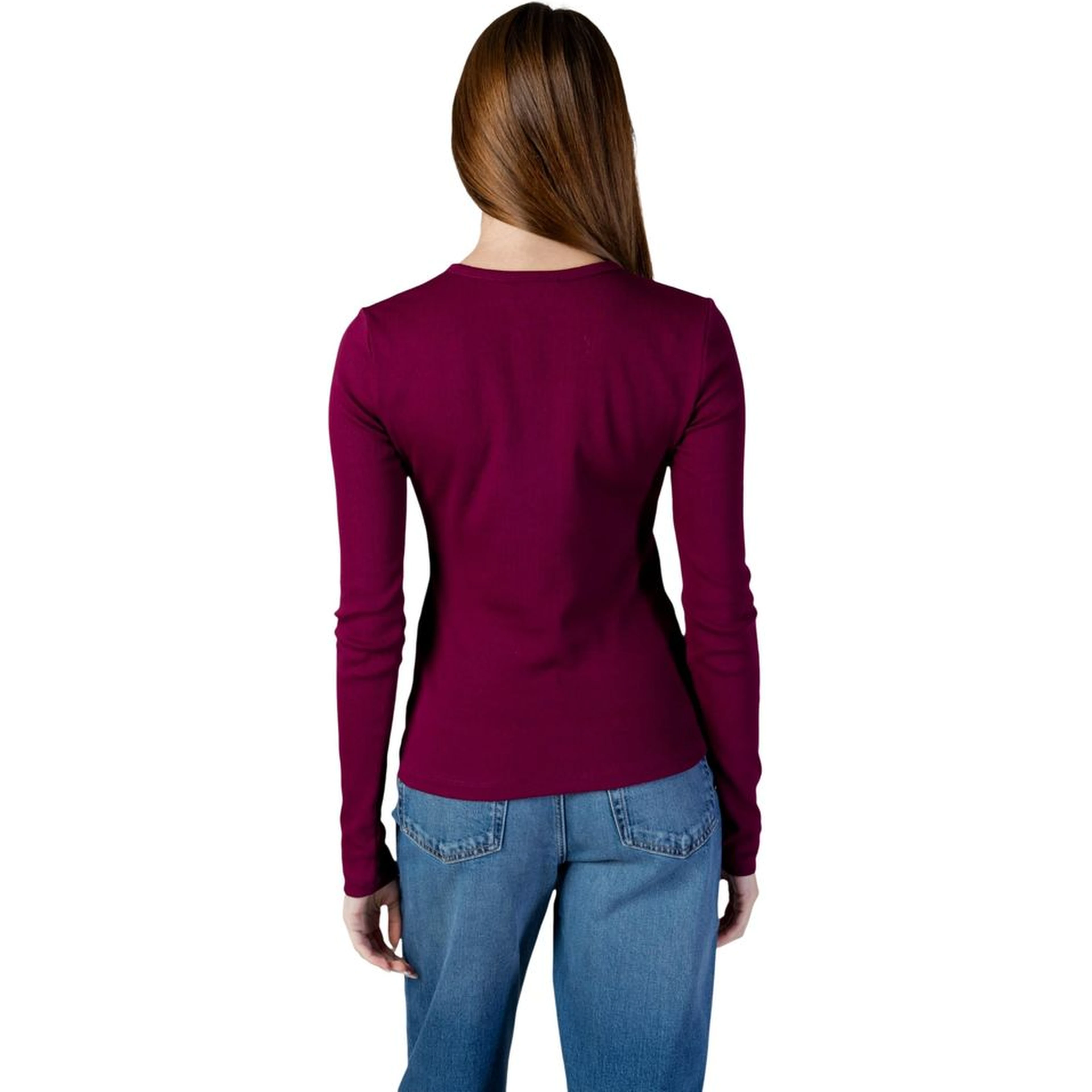 Bordeaux Cotton Long Sleeve T-Shirt