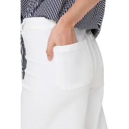 White Cotton Flared Pants