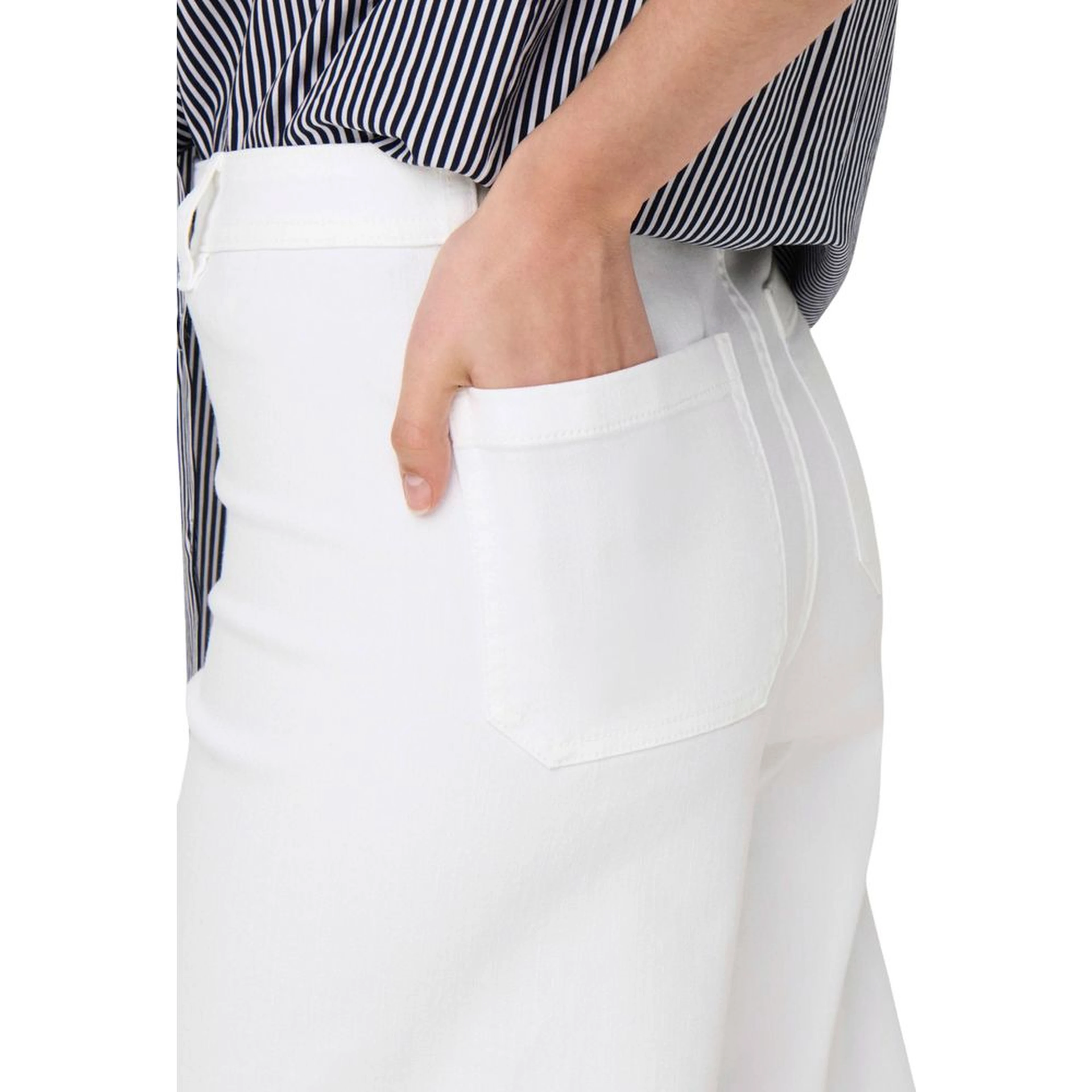 White Cotton Flared Pants