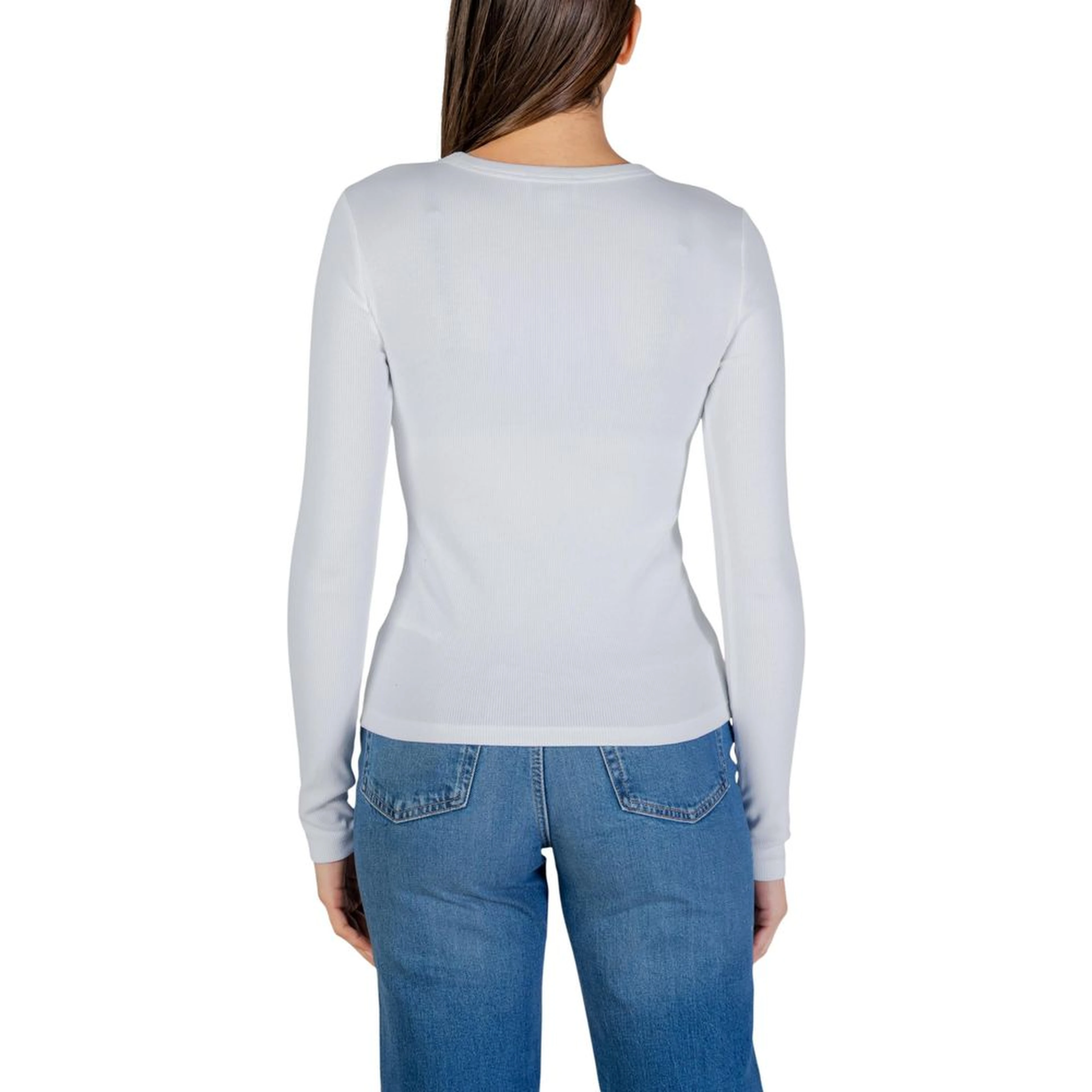 White Cotton Long Sleeve T-Shirt