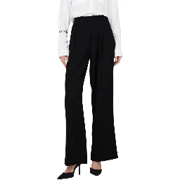 Black Viscose Casual Pants