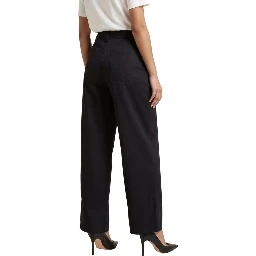 Black Cotton Casual Pants