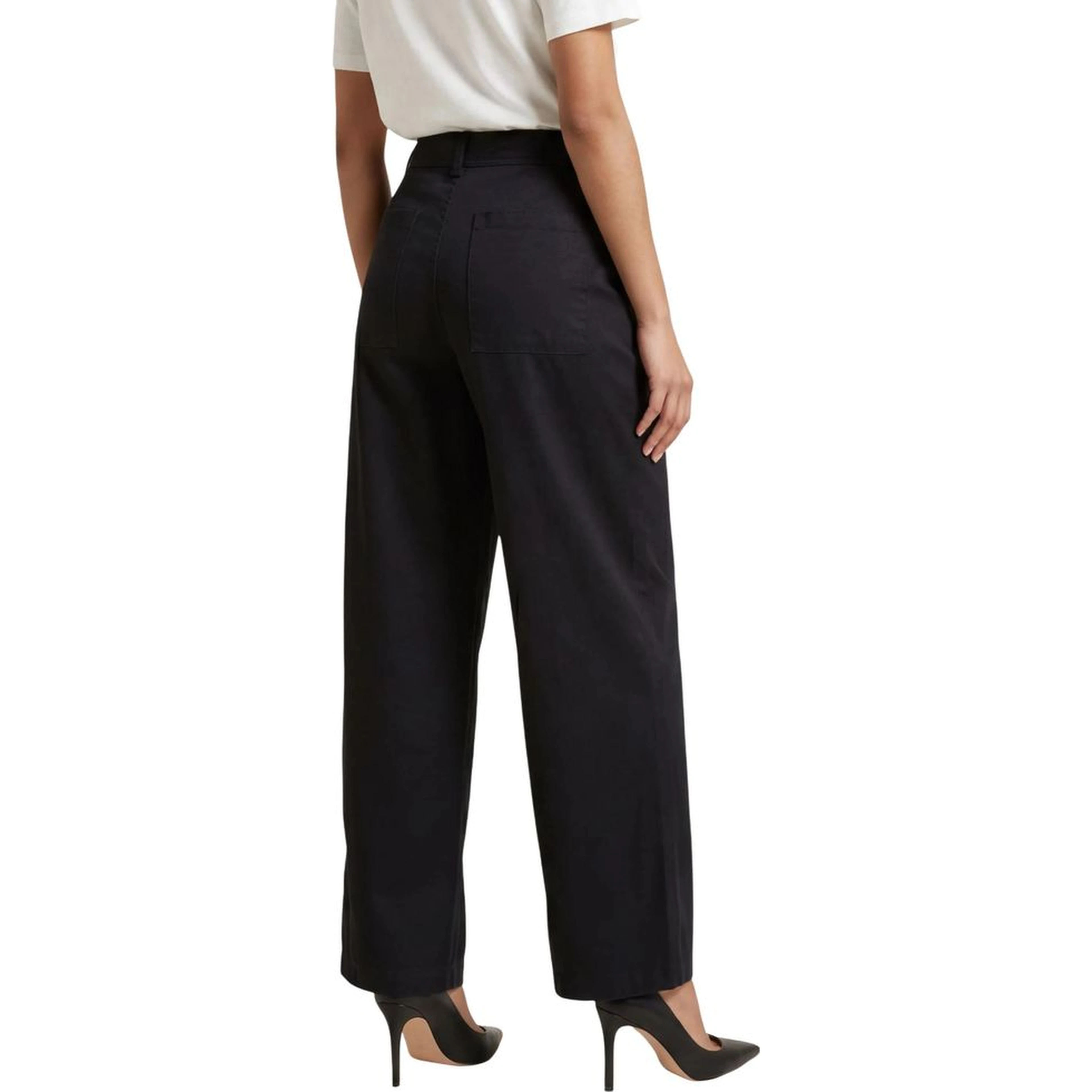 Black Cotton Casual Pants