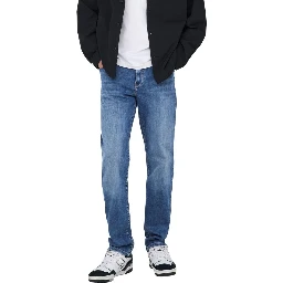 Blue Cotton Relaxed Fit Jeans