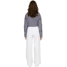White Cotton Flared Pants