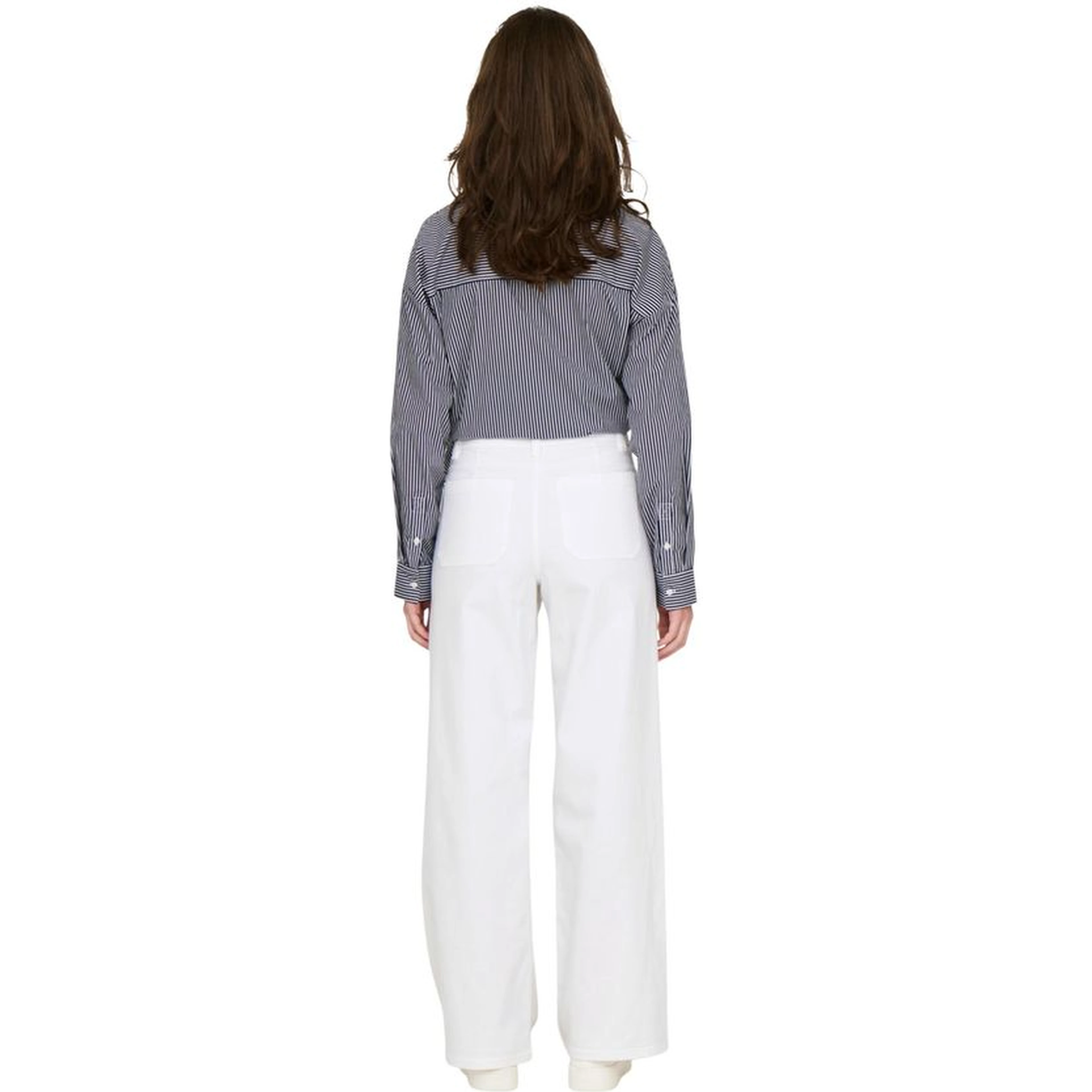 White Cotton Flared Pants