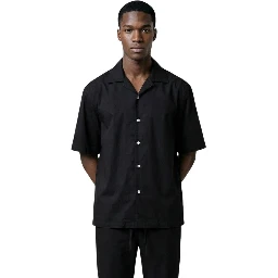 Black Cotton Shortsleeve Shirt