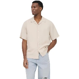 Beige Tencel Shortsleeve Shirt