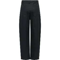 Black Cotton Casual Pants