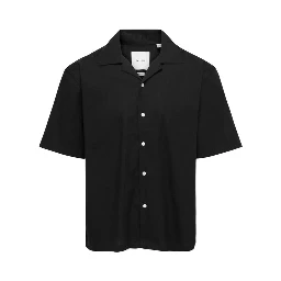 Black Cotton Shortsleeve Shirt