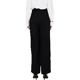 Black Viscose Casual Pants