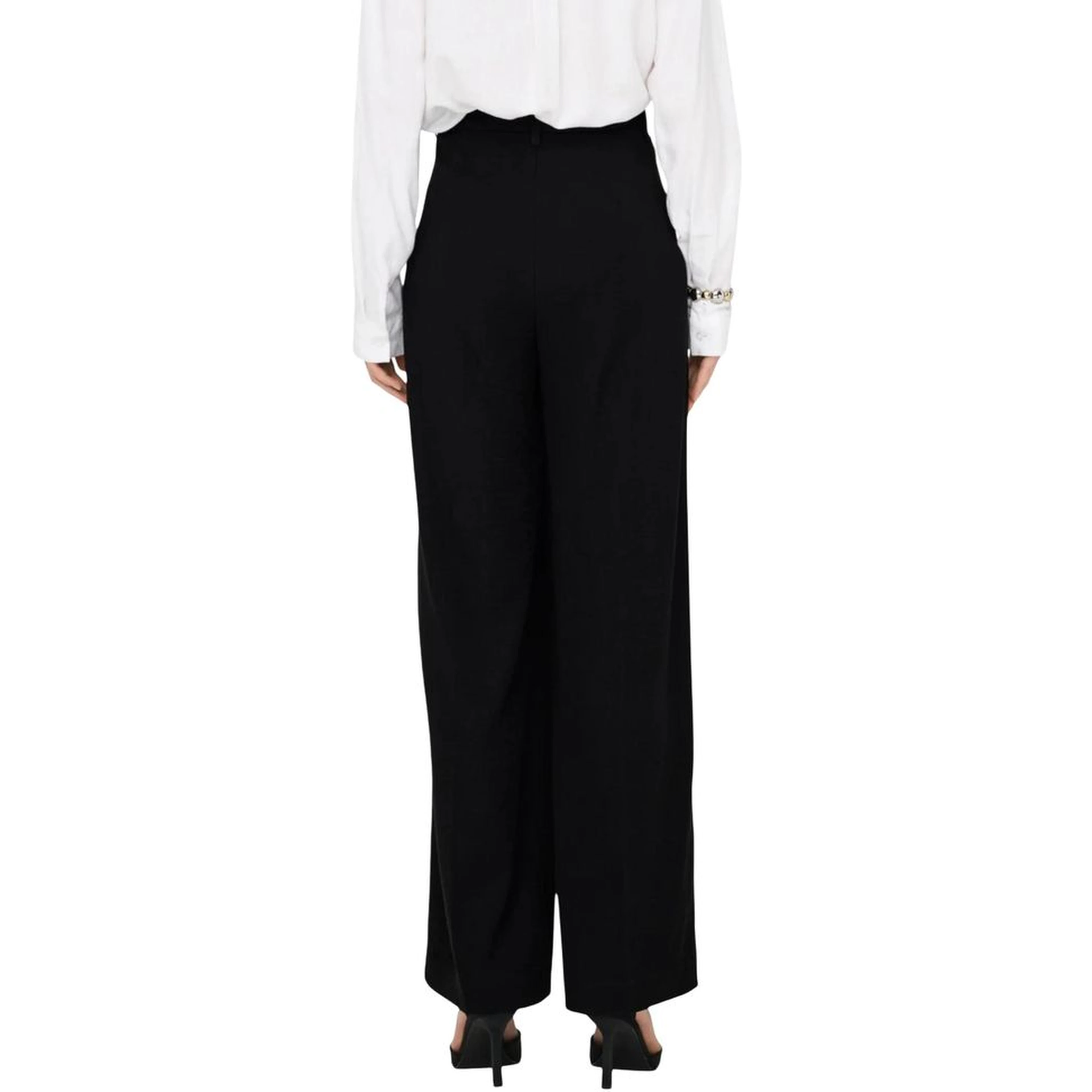 Black Viscose Casual Pants