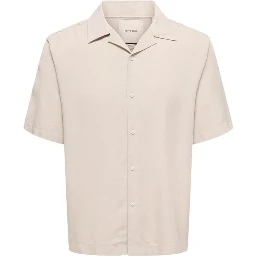 Beige Tencel Shortsleeve Shirt