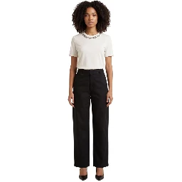 Black Cotton Casual Pants
