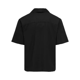 Black Cotton Shortsleeve Shirt