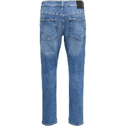Blue Cotton Relaxed Fit Jeans