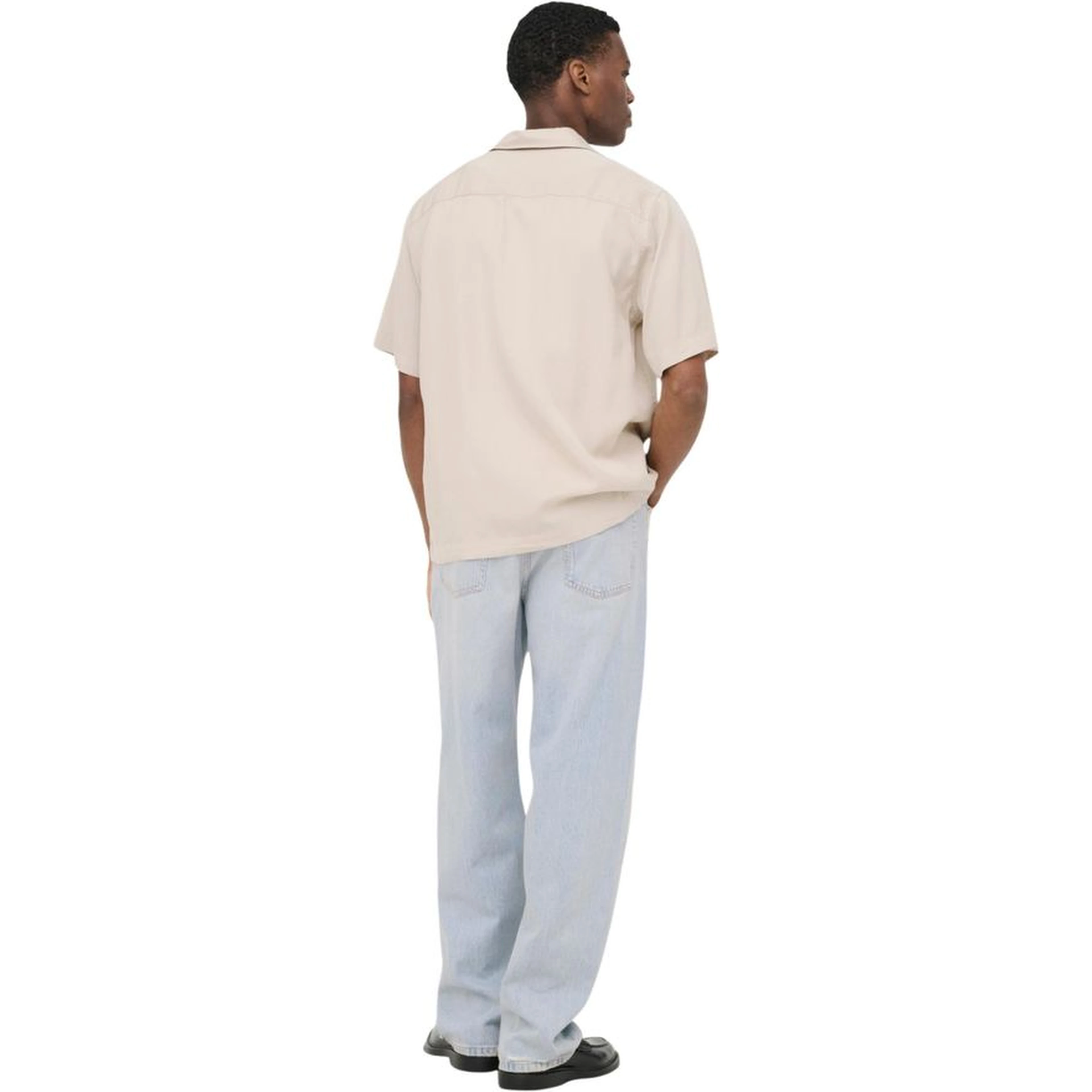 Beige Tencel Shortsleeve Shirt