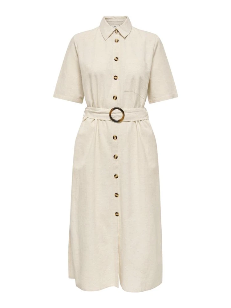 Beige Cotton Long Dress