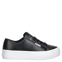 Black Leather Low Top Sneakers