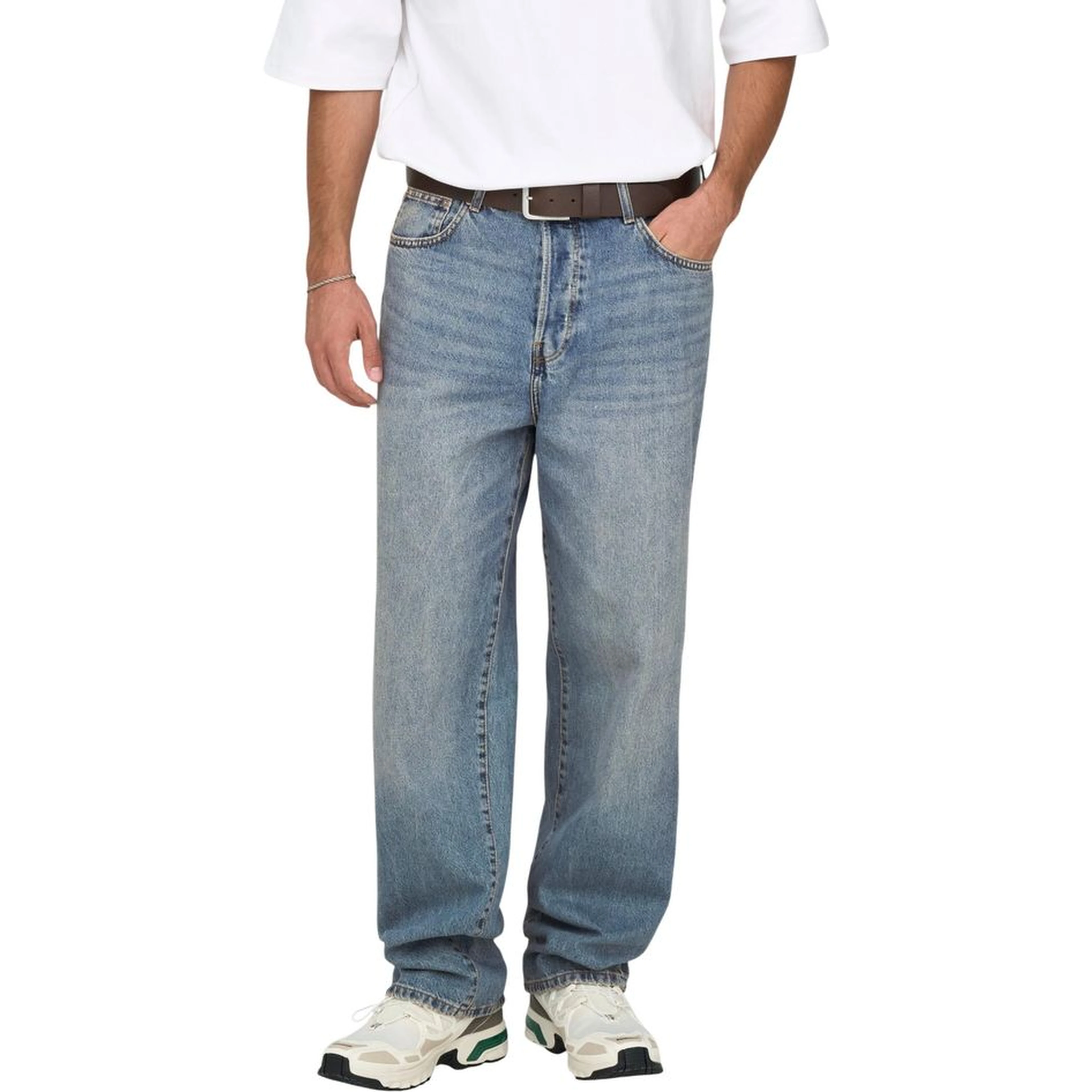 Blue Cotton Relaxed Fit Jeans