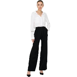 Black Viscose Casual Pants
