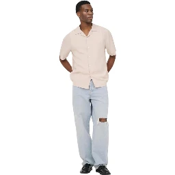 Beige Tencel Shortsleeve Shirt