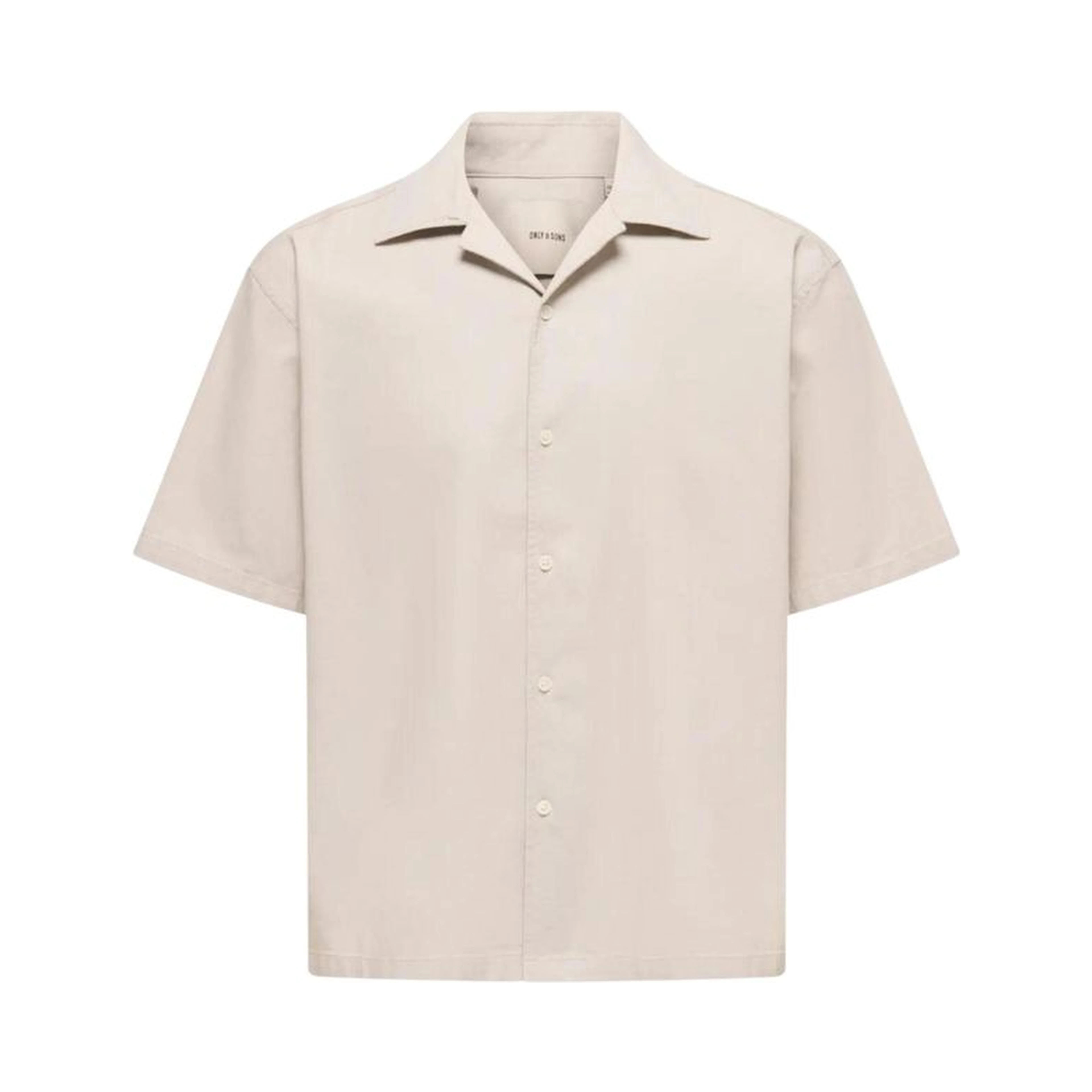 Beige Cotton Shortsleeve Shirt