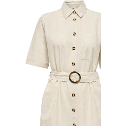 Beige Cotton Long Dress