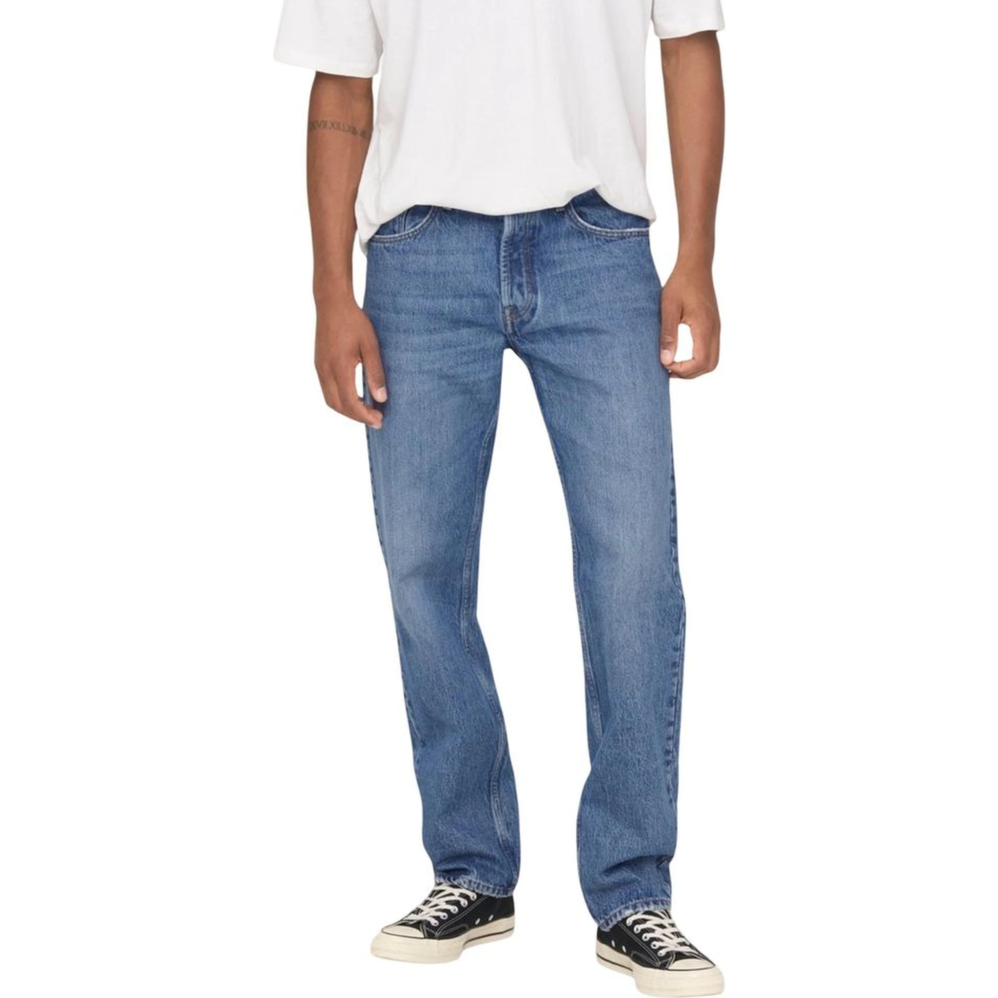 Blue Cotton Relaxed Fit Jeans