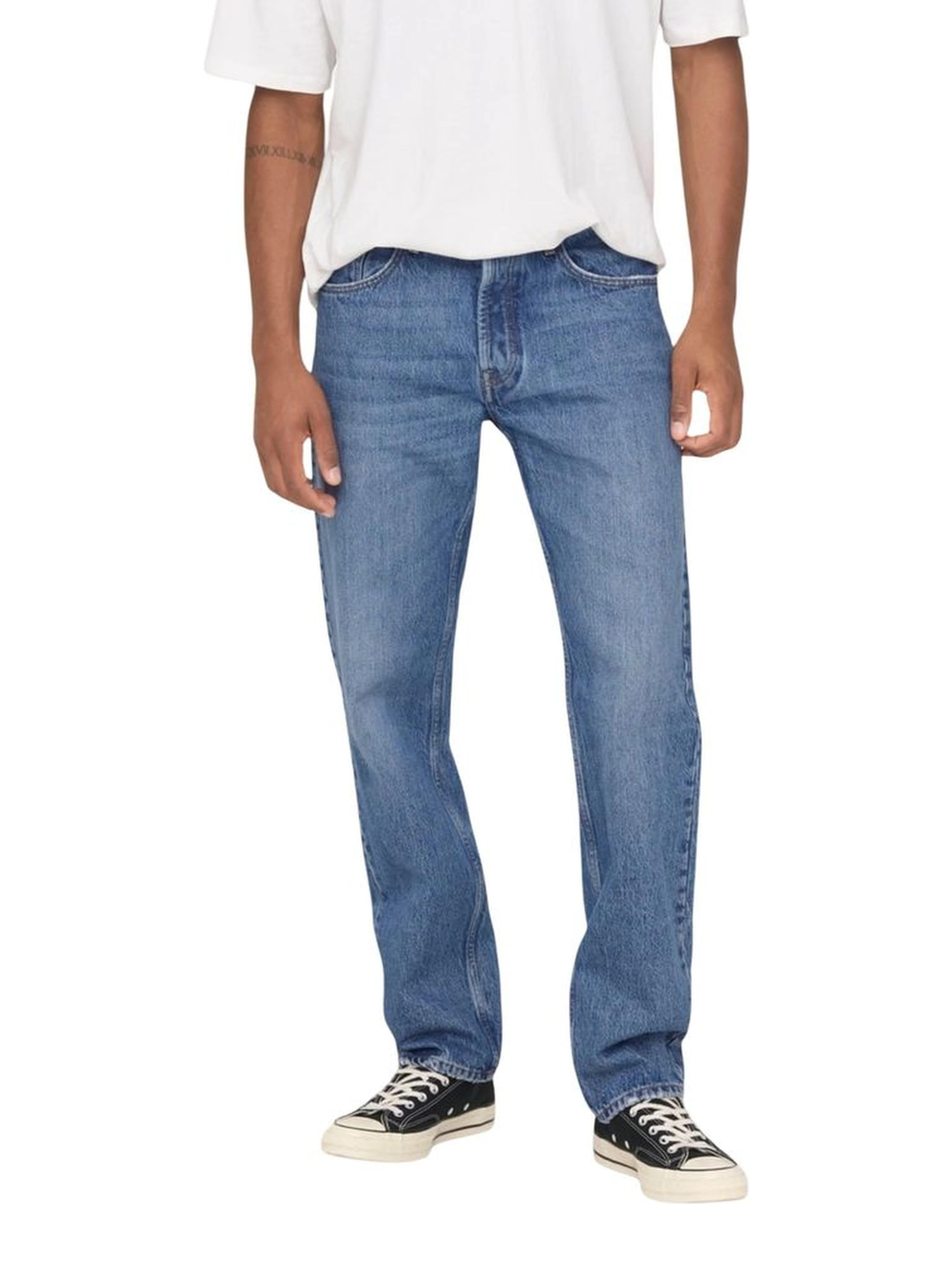 Blue Cotton Relaxed Fit Jeans