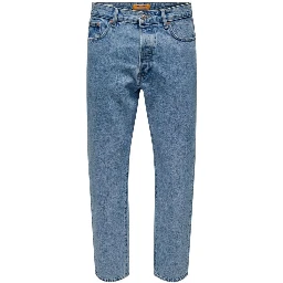 Light Blue Cotton Relaxed Fit Jeans