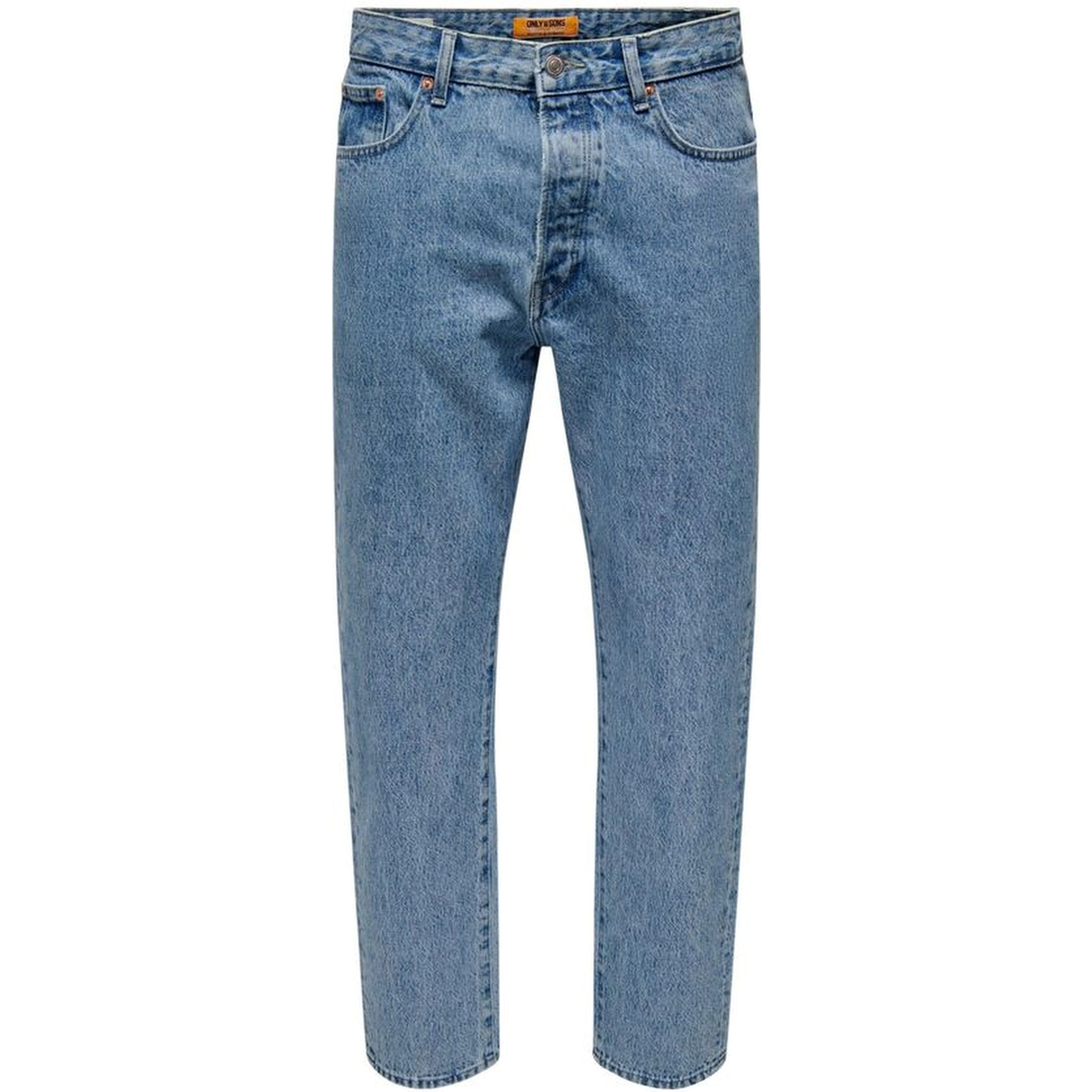 Light Blue Cotton Relaxed Fit Jeans