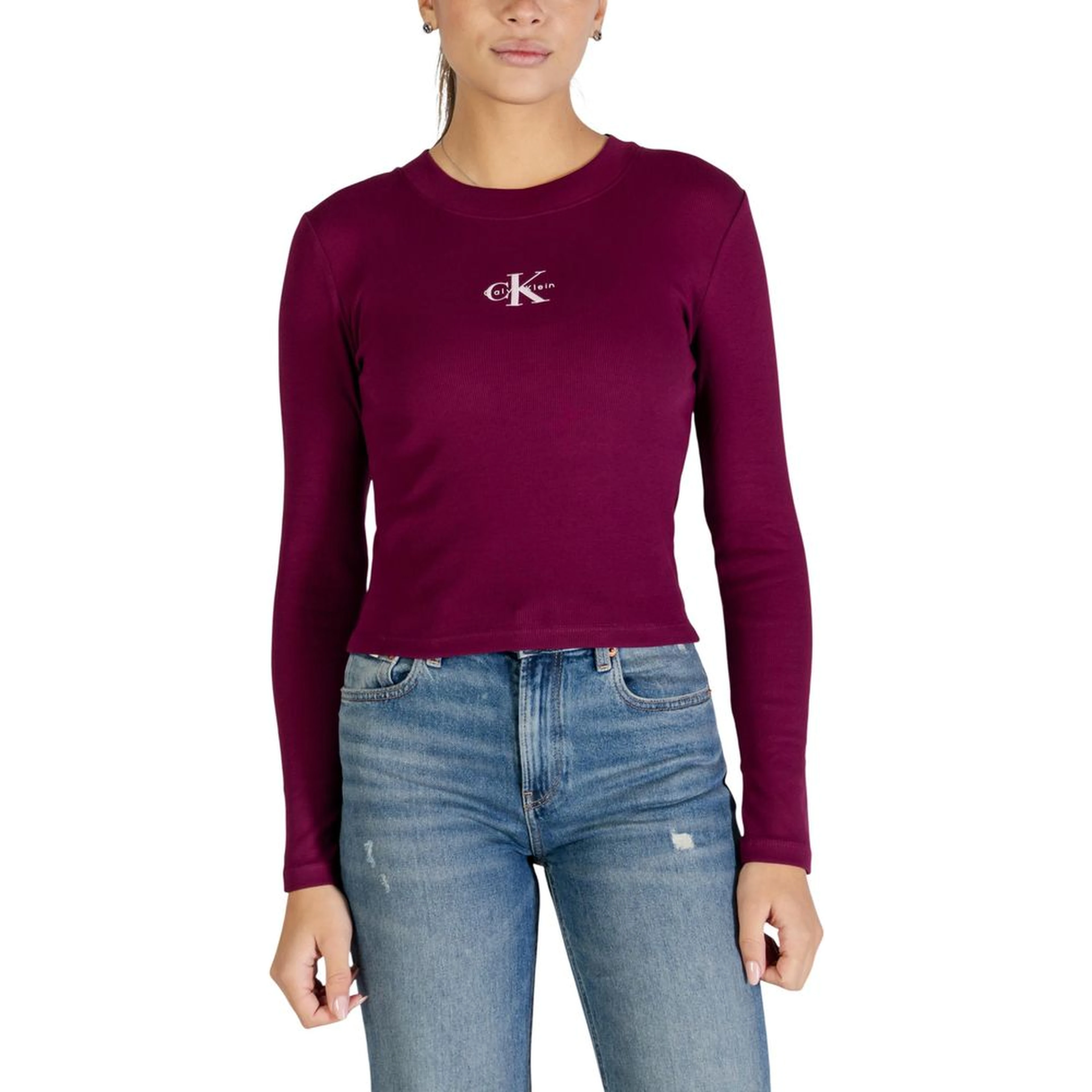 Bordeaux Cotton Long Sleeve T-Shirt