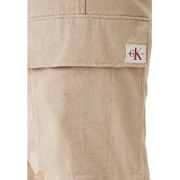 Beige Cotton Cargo Pants