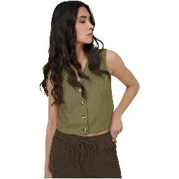 Green Cotton Waistcoat