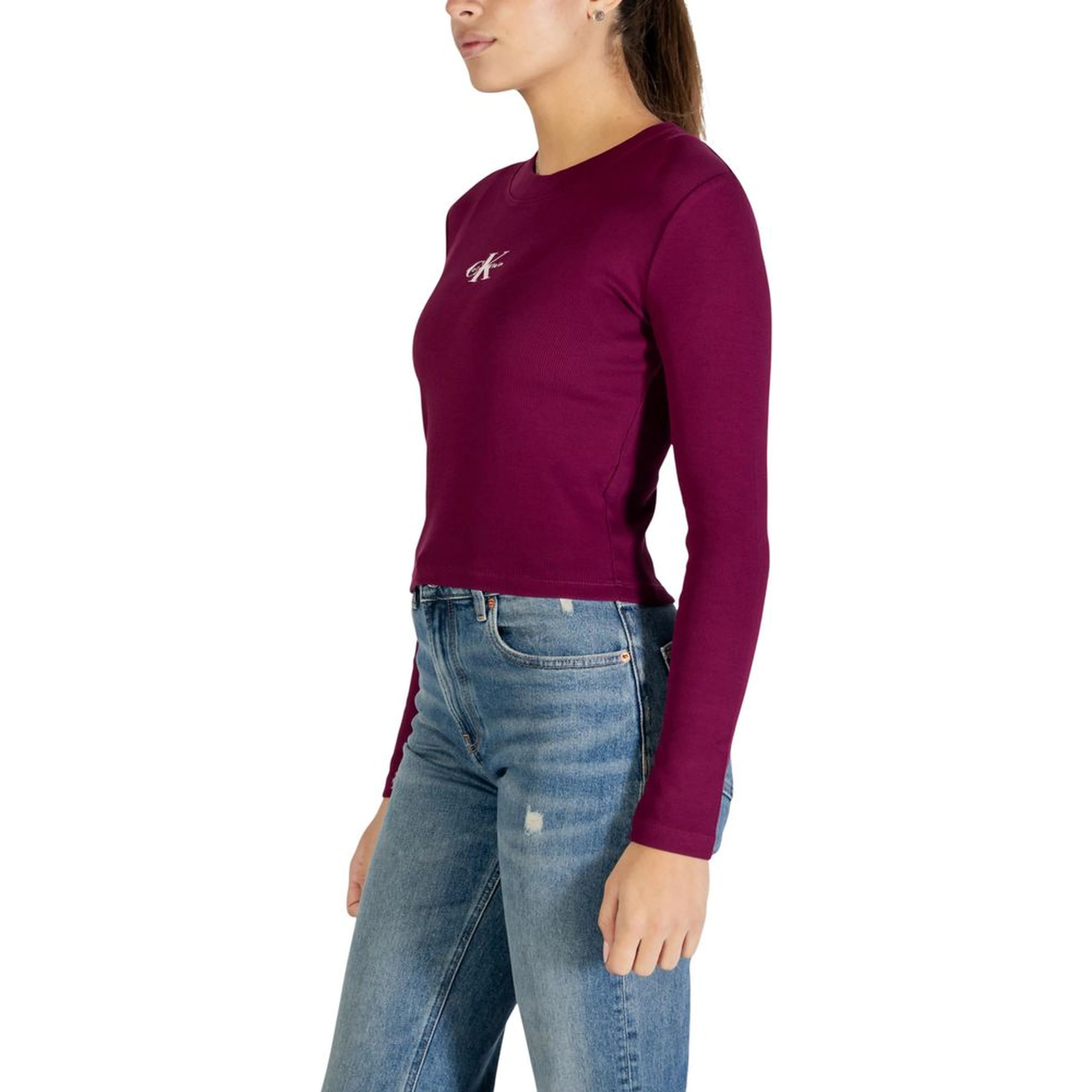 Bordeaux Cotton Long Sleeve T-Shirt