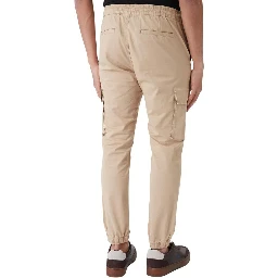 Beige Cotton Cargo Pants