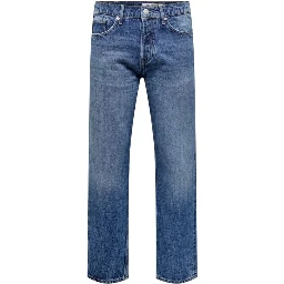 Blue Cotton Relaxed Fit Jeans